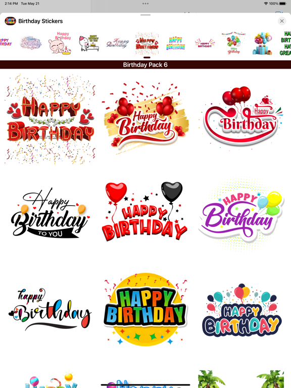 Screenshot #6 pour Animated Birthday Stickers !!