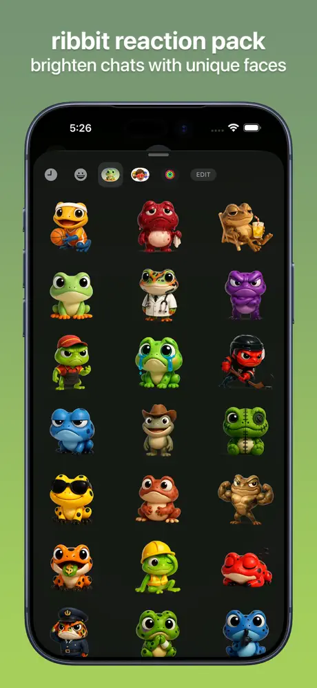 Froggy Emojis 灵动蛙趣表情应用截图