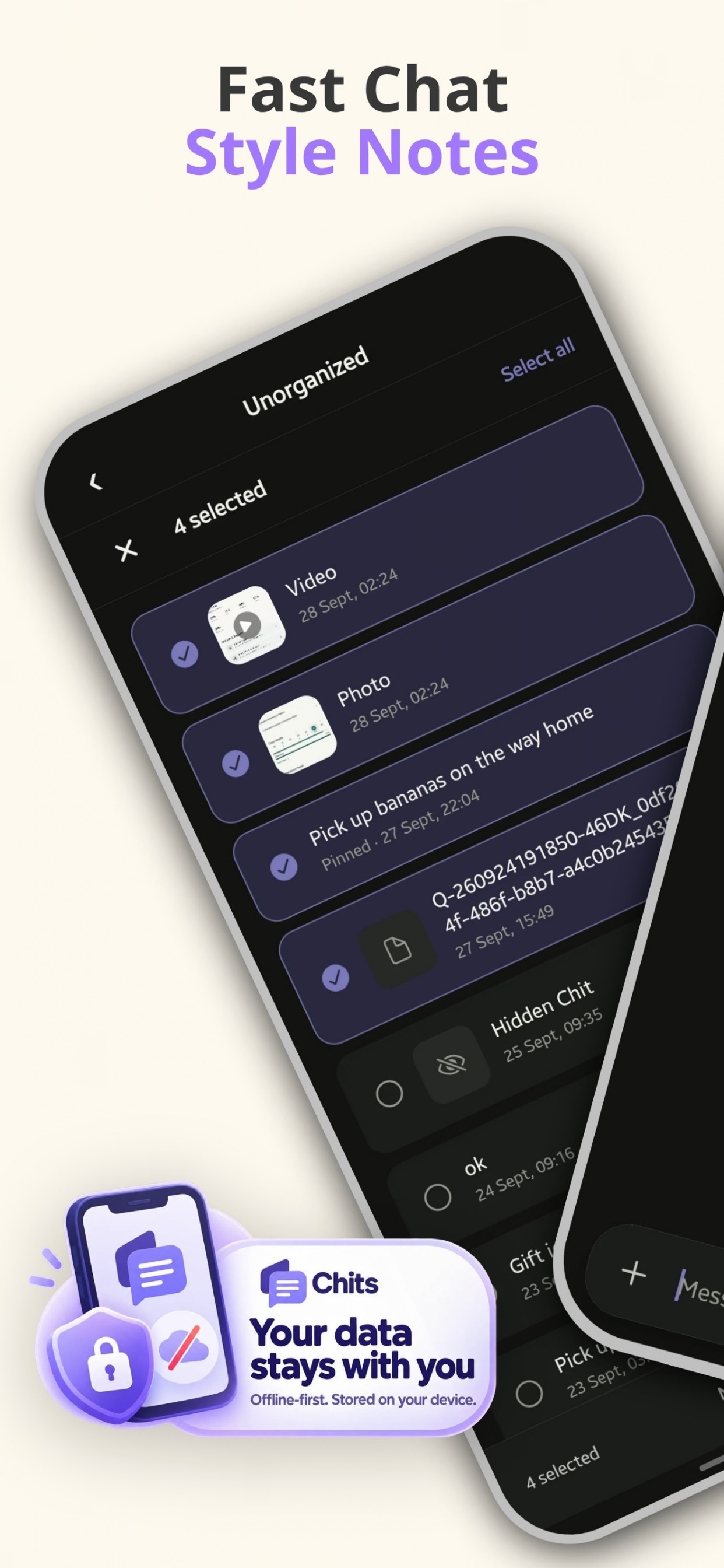 Screenshot 1 of Chits: Chat to Note