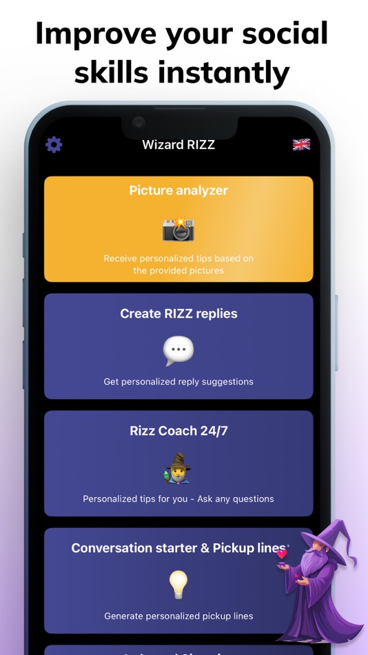 #1. Wizard AI: Social Skills App (iOS) 由: DAMIEN, NATHANAEL ELLEDGE