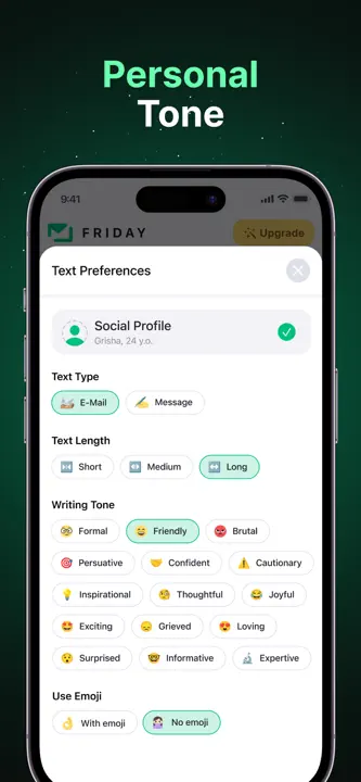 Friday AI Email Writerのスクリーンショット（5/9）