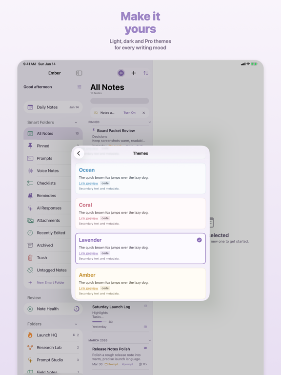 Ember: Markdown Notes iPad screenshot