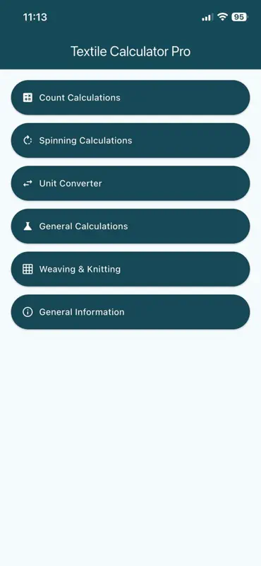 Textile Calculations screenshot 1 of 3