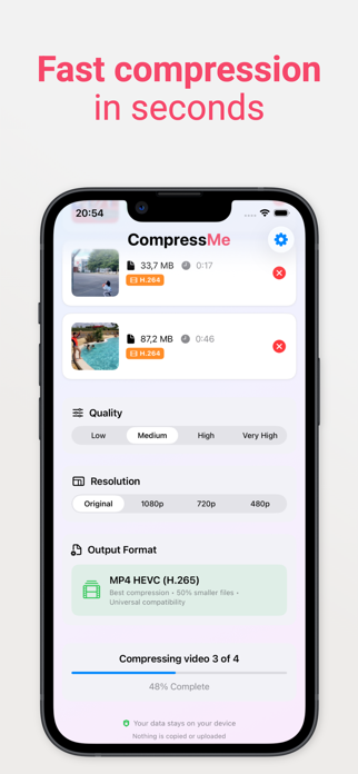 Video Compressor : CompressMe Screenshot 4 of 5