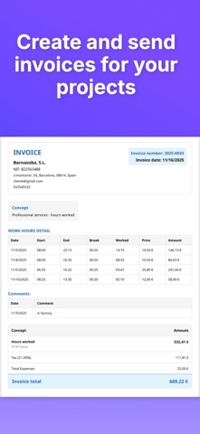 WorkTime: Hours Tracker Log screenshot 5
