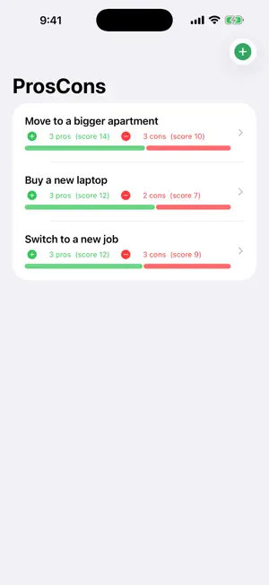 ProsCons Decision Maker screenshot 1