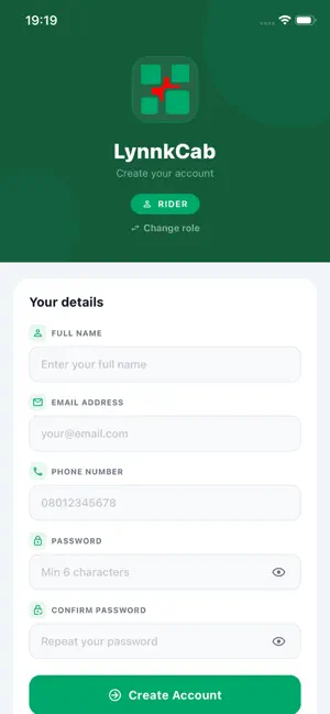 LynnkCab App screenshot 2