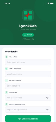 LynnkCab App screenshot