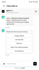 SPIN EV Charging App screenshot