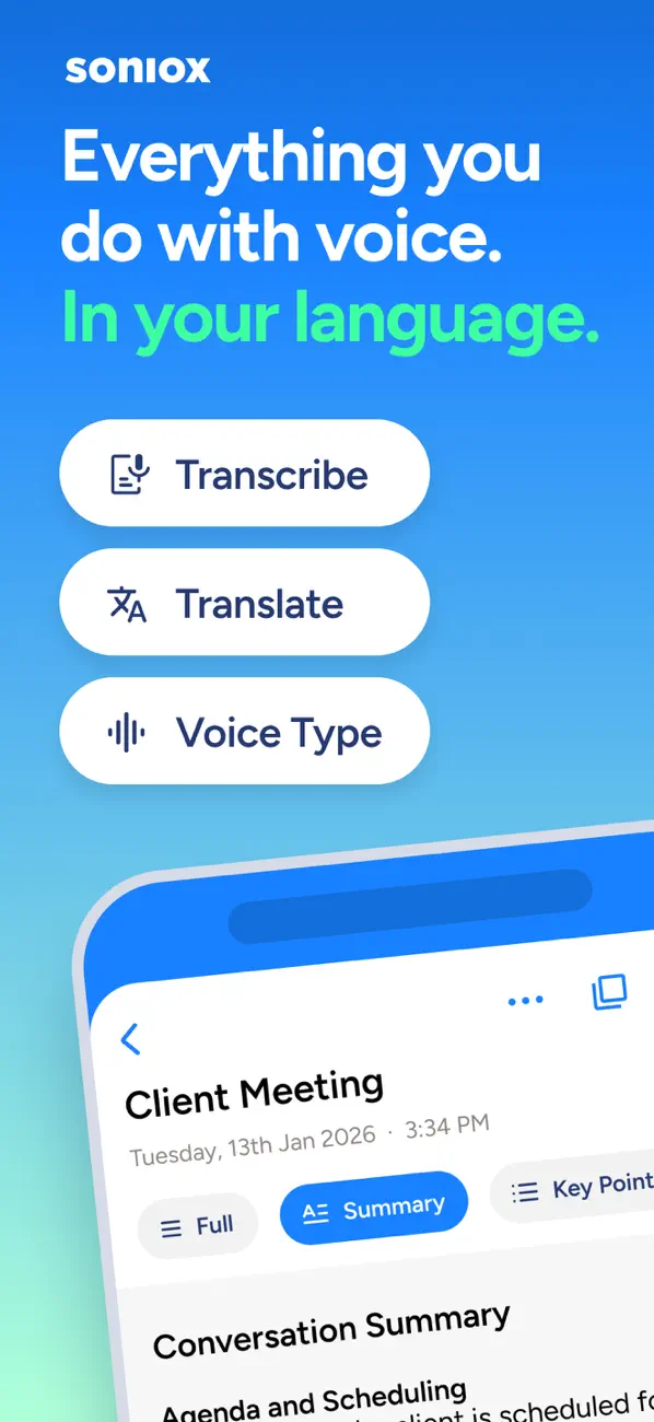 Screenshot #1 pour Soniox - Voix en Texte + Memo
