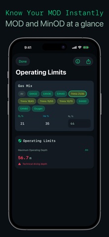 Dalton: Dive Gas Calculator iPhone screenshot