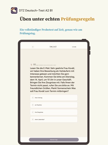 DTZ German Exam A2-B1 iPad screenshot