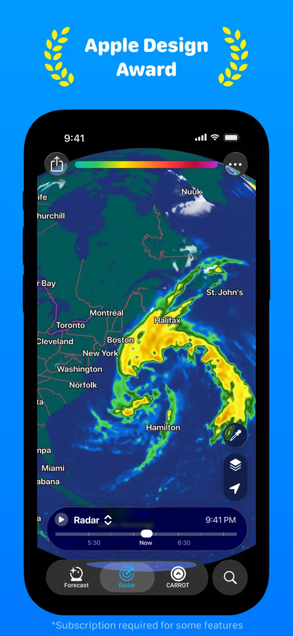 CARROT Wetter: Warnung & Radar iPhone App Screenshot 2 – Wetter