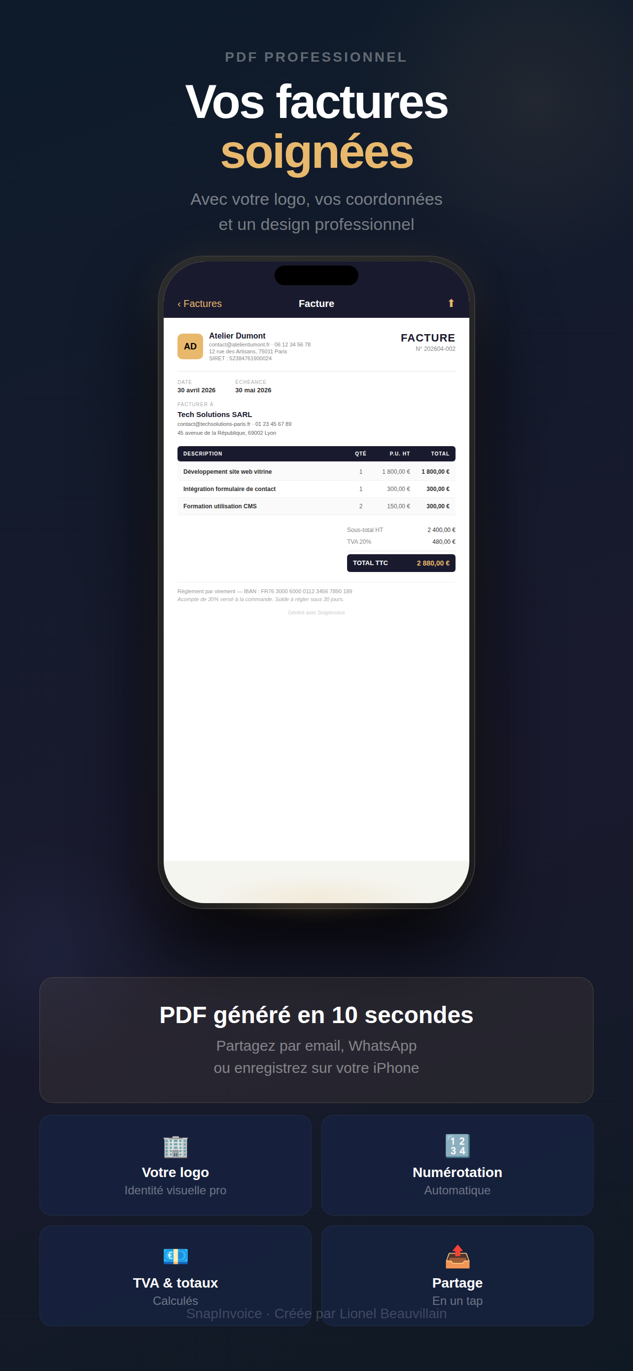 SnapInvoice - Factures IA