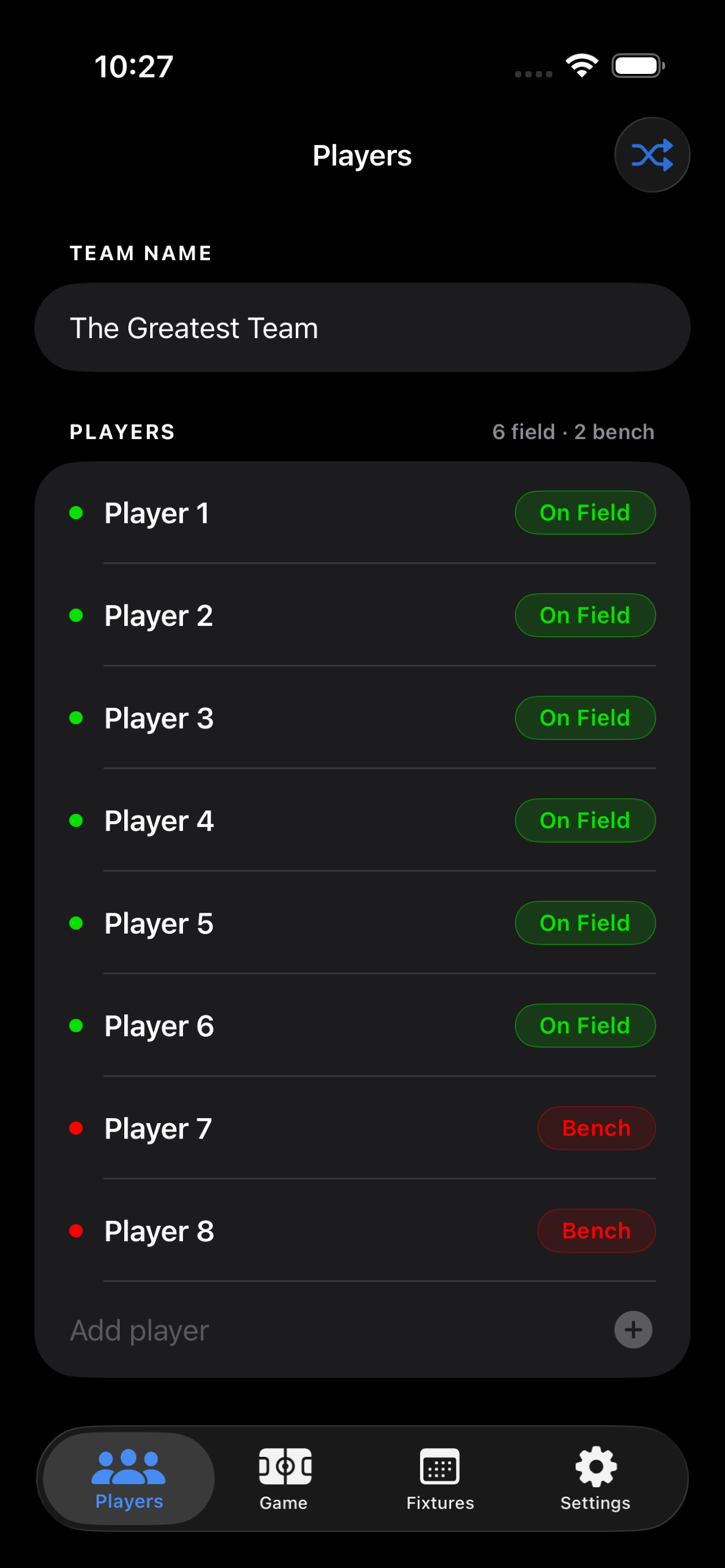 SoccerSubs screenshot 3