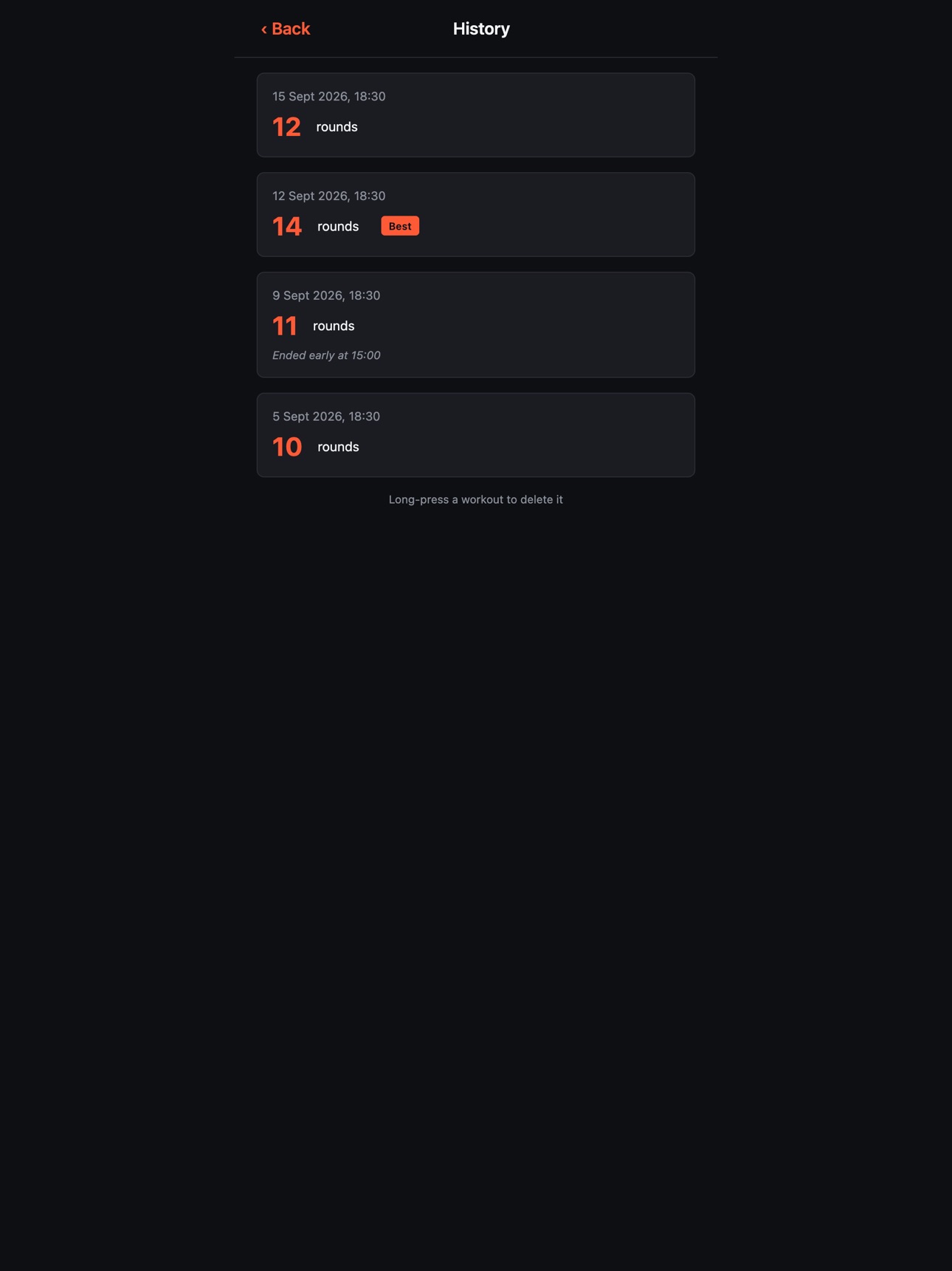 Screenshot 8 of Cindy Workout Tracker