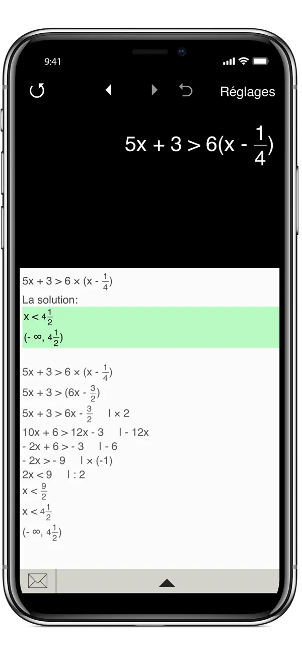 Screenshot #2 pour Résolution d'inéquations
