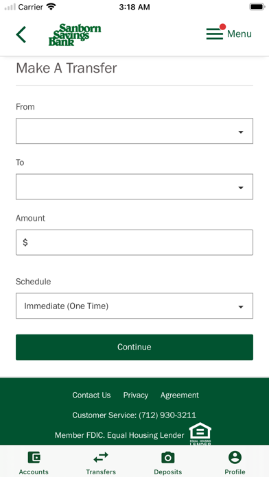 Sanborn Savings Bank Screenshot