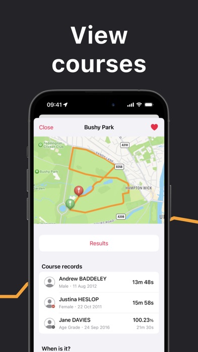 parkrunner - 5K results Screenshot