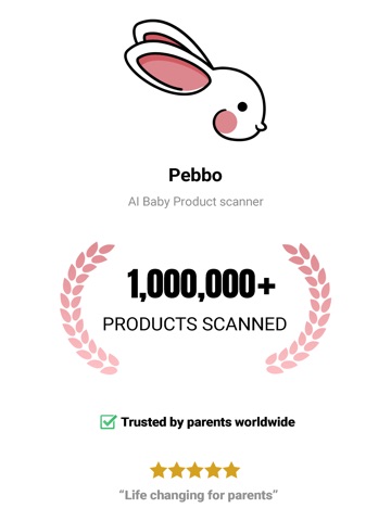 Pebbo: AI baby product scanner iPad screenshot