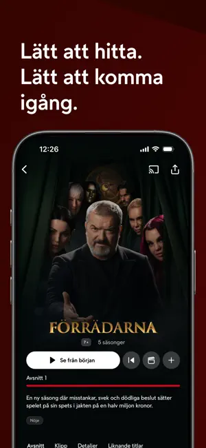 TV4 Play iPhone screenshot 2