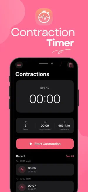 Labor Contraction Timer & Log screenshot 1