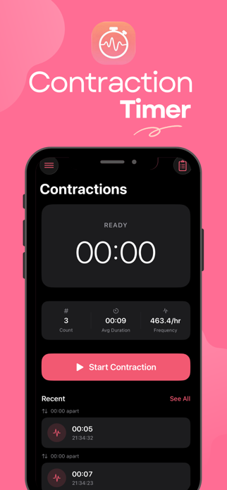 Labor Contraction Timer & Log Screenshot 1 of 7