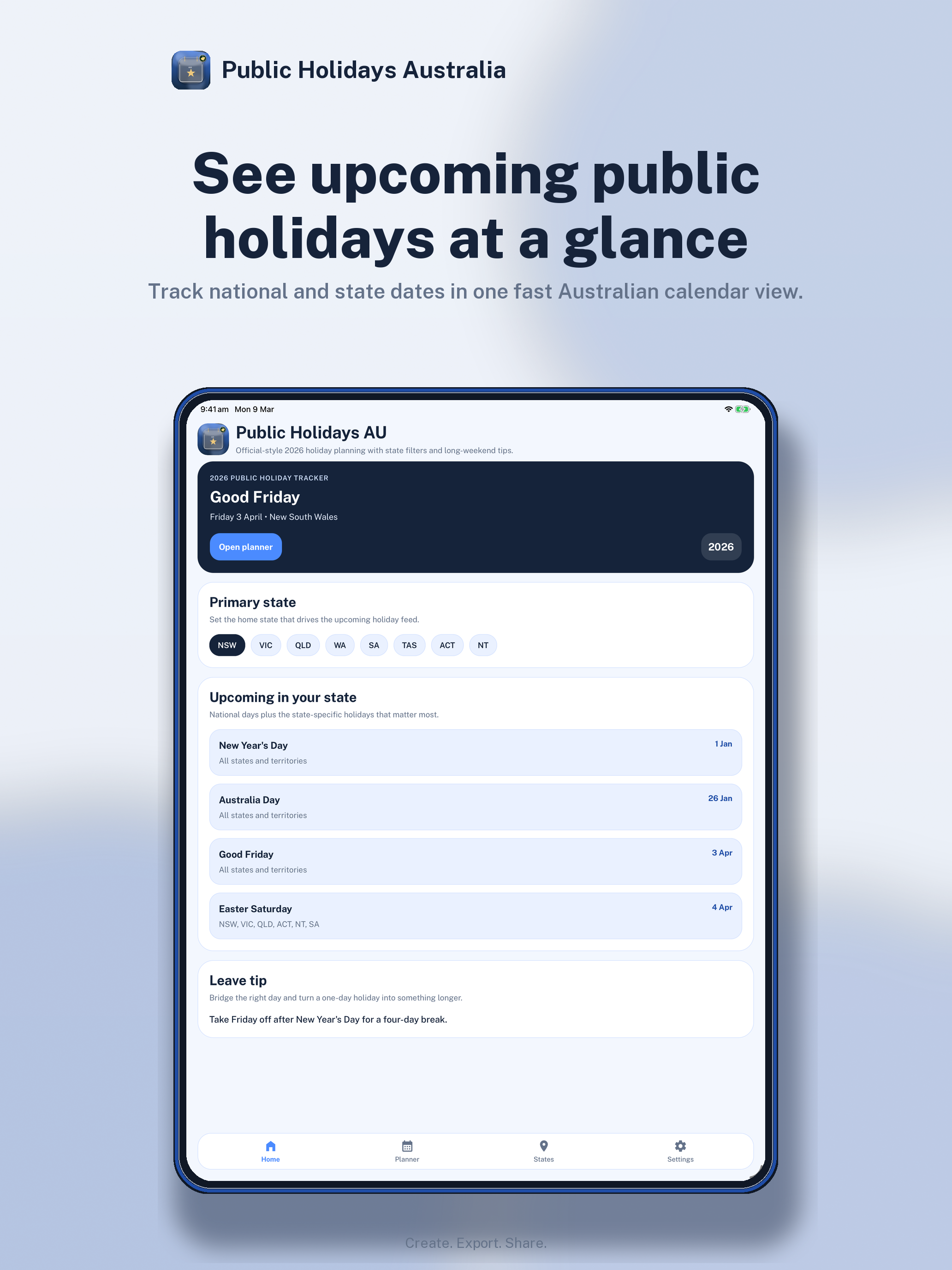 Public Holidays Australia
