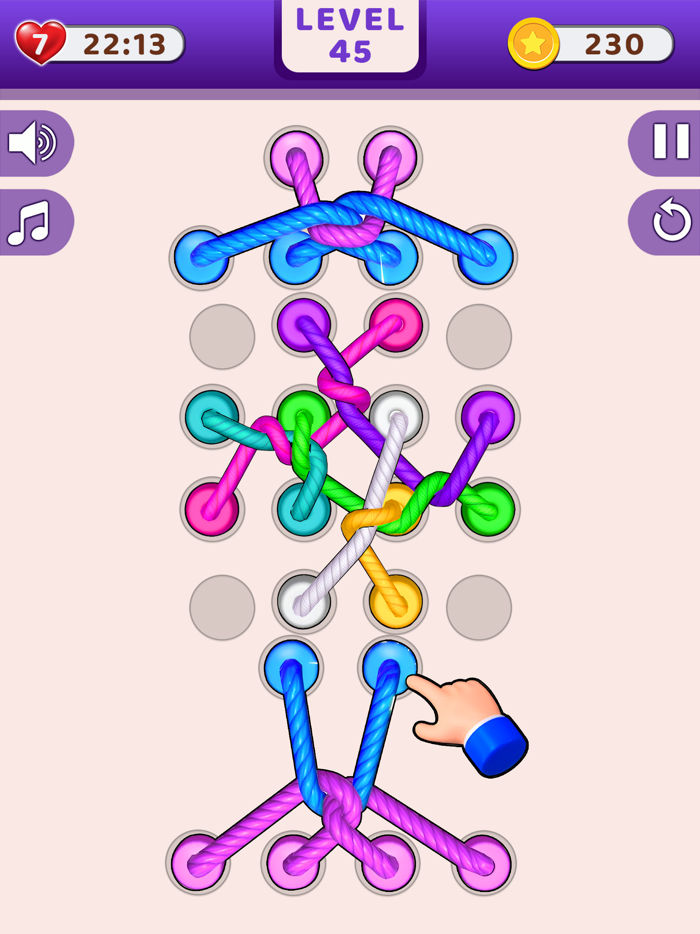 Twisted Tangle Rope Knots 3D