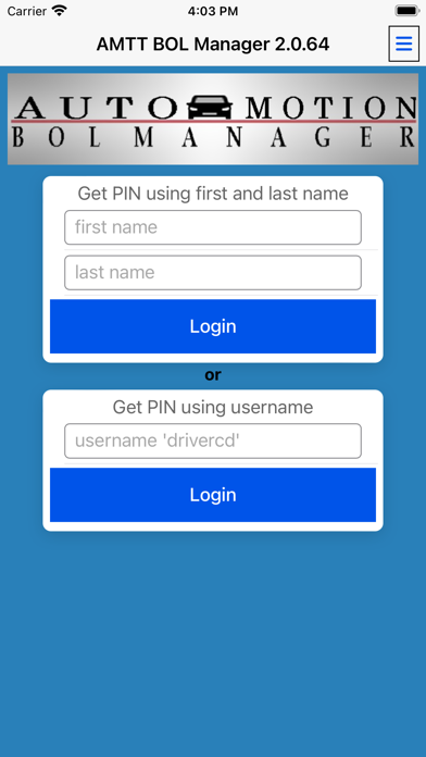 AMTT BOL Manager app screenshot