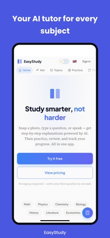 EasyStudy: AI Study Tutor screenshot