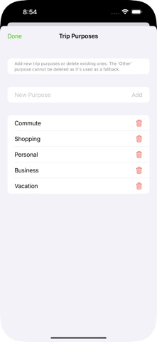 OdoLog iPhone screenshot