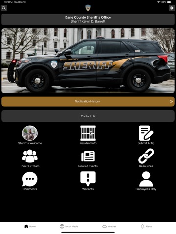 Dane County Sheriff's Office iPad screenshot