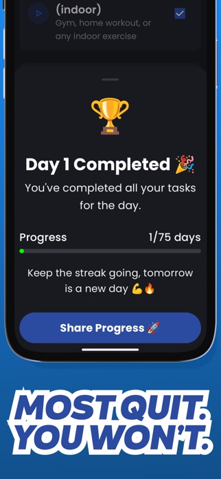 75 Days Hard Challenge Tracker Screenshot 3 of 4