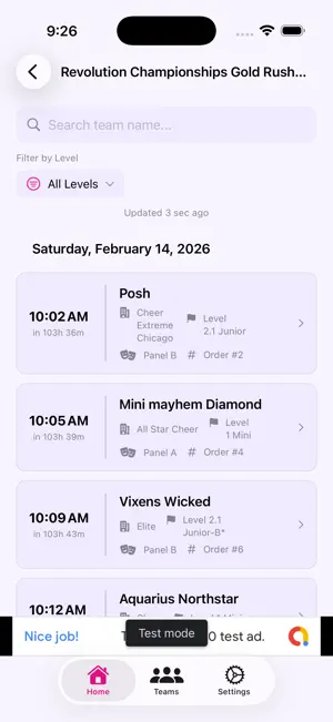 CheerSchedule screenshot 2