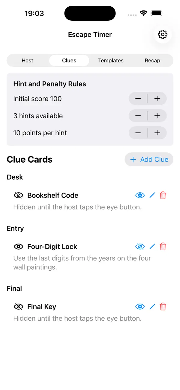 Screenshot #3 pour Escape Timer et Indices2026