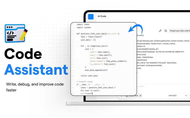 Chatbot Assistant for Kimi AI iPhone screenshot