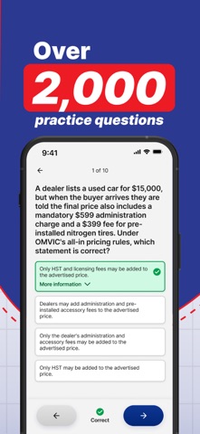 OMVIC Practice Test 2026 iPhone screenshot