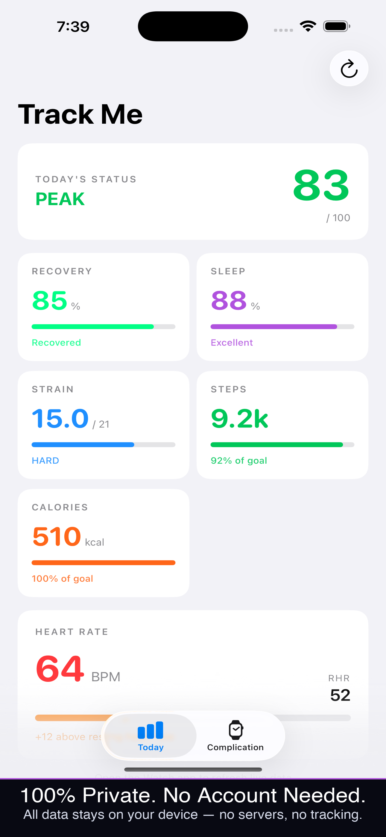 TrackMe: Daily Fitness Scores