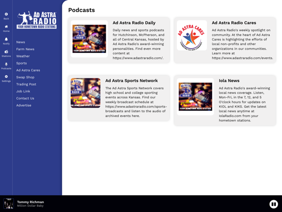 Ad Astra Radio iPad screenshot 5 - Music app