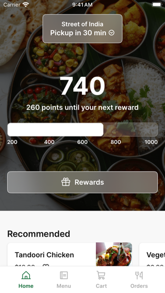 Street of India iPhone screenshot 1 - Food & Drink app