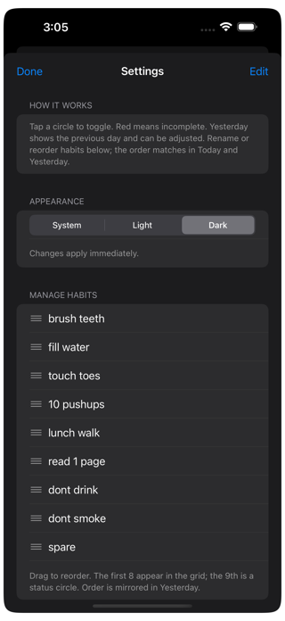 Nine Habits Screenshot 1 of 5