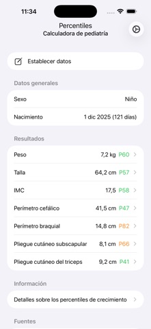 Percentiles Gráficas pediatría App Store preview screenshot 3