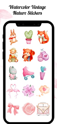 Watercolor Nature Stickers iPhone screenshot
