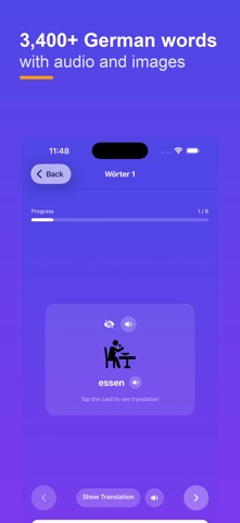 German–Turkish Word Cards app screenshot
