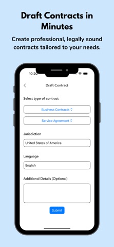 Contract Maker - Legal AI Help iPhone screenshot