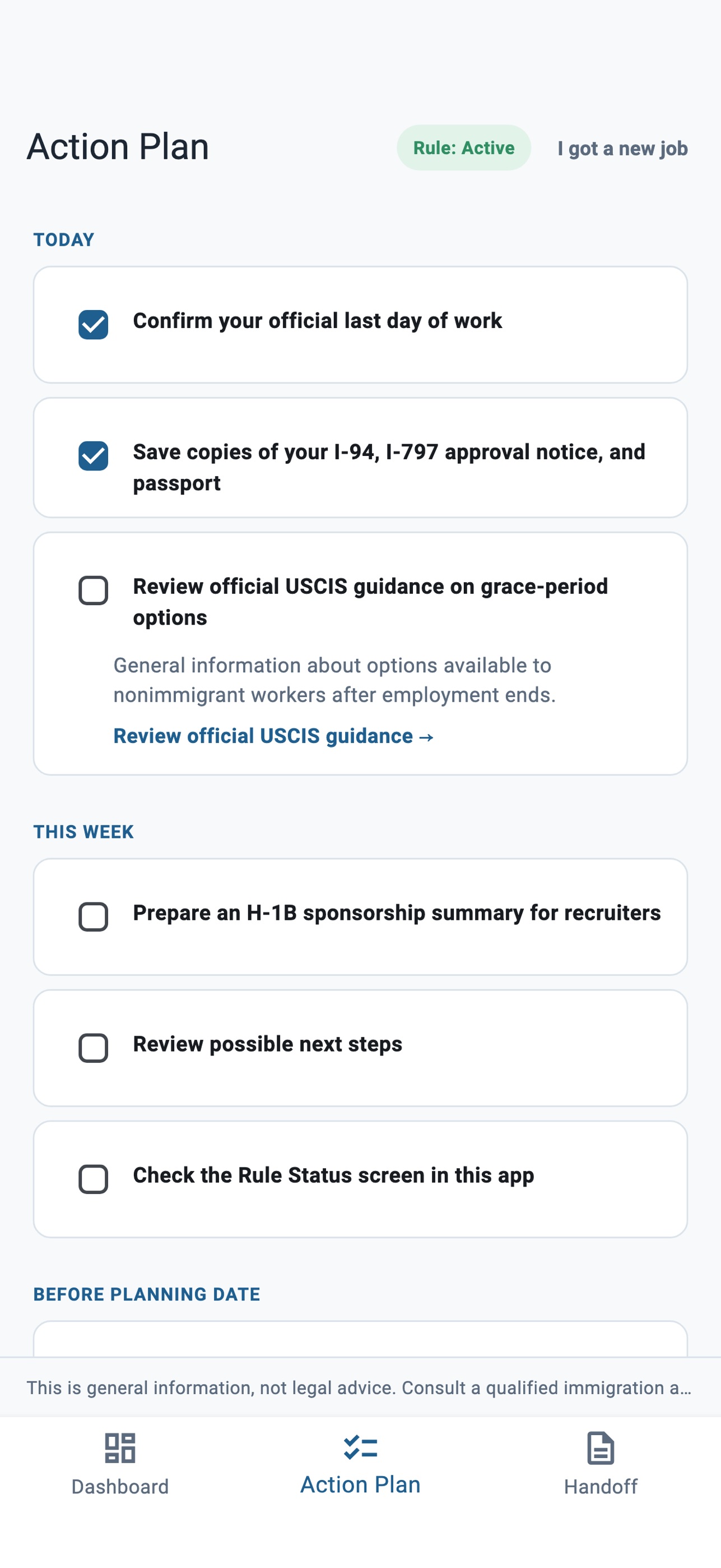 Screenshot 2 of H-1B Layoff Planner