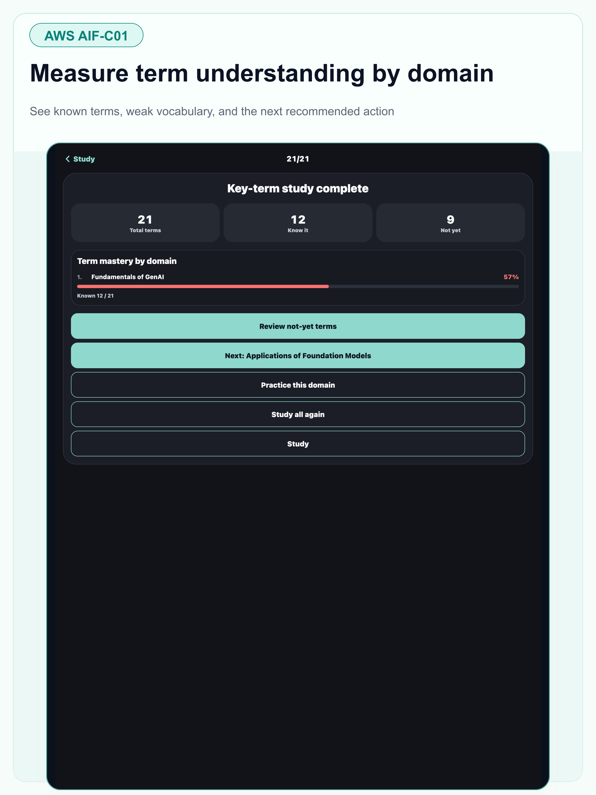 AWS AIF AI Practitioner Prep screenshot 13
