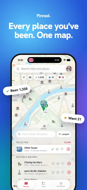 Pinned: Been There Travel Map screenshot 1