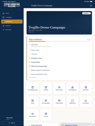 LAM Campaign App iPad screenshot